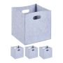 Set of 4 foldable boxes 30x30x30cm, grey