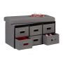 Bench with 6 compartments 39x75.5x37cm., gray