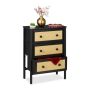 Chest of drawers with 3 compartments 82.5x62x30cm., beige/black