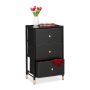Chest of drawers with 3 drawers 76.5x46x30cm., black/gold color