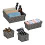 Set of 4 baskets, grey