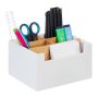 Writing instrument organizer 9.5x18x15 cm., white/light brown