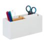 Writing instrument organizer 8x21x9 cm., white/light brown