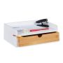 Writing instrument organizer with 1 compartment 11x32x22 cm., white/light brown