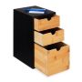 Writing instrument organizer with 3 compartments 28x17x21.5 cm., black/light brown
