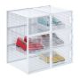 Set of 6 transparent boxes 15.5x23.5x34cm., white