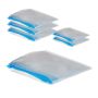 Set of 6 transparent vacuum bags, blue
