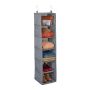 Set of 2 hanging closet organizers 131x30x30cm., gray