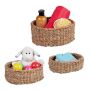 Set of 3 baskets, light brown