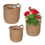 Set of 3 garden pots, light brown