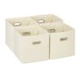 Set of 4 foldable boxes 30x30x30cm., beige/silver color
