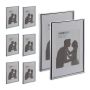 Set of 8 photo frames 30.5x22x1.5cm., silver color
