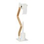 Toilet paper holder with toilet brush 76x20x20cm., light brown/white