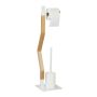 Toilet paper holder with toilet brush 76x20x20cm., light brown/white