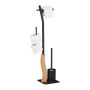 Toilet paper holder with toilet brush 87x26x20cm., light brown/black