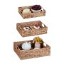 Set of 3 trays, light brown