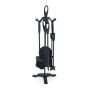 Set of 4 fireplace tools and stand 60.5x20x20cm., black