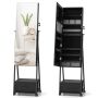 Standing mirror-jewelry cabinet 42x38x157cm., black