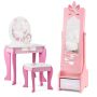 Children's mirror 31.5x30x115cm., pink/black