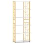 Freestanding shelf 80x31x180cm., white/gold color