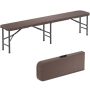 Folding bench 180x30x43cm., brown/black