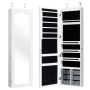 Hanging mirror-jewelry cabinet 36.5x11.5x120cm., white/black