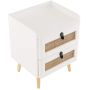 Bedside table 45x40x57cm., white/light brown