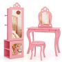 Children's mirror 34x30x117cm., pink/black