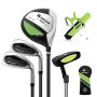 Set of 3 golf clubs with bags, assorted colors