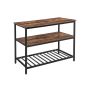 Kitchen island with 3 shelves KKI01BX, brown/black