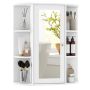 Bathroom wall cabinet with mirror 60x16.5x70.5cm., white