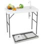 Tourist folding table 108x58x93cm., white/gray
