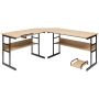 Desk 170x150x75cm., light brown/black