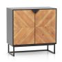 Cabinet 80x40x80cm., black/light brown