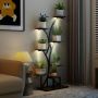 Flower stand 67x30x146cm., dark brown/black