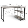 Desk 120x88x74.5cm., light gray/black