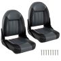 Set of 2 boat seats 46x52x58cm., black/dark grey