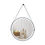 Led wall mirror 60cm., silver/black