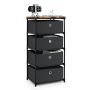 Bedside table 42x33.5x84.5cm., black/brown
