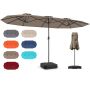 Outdoor umbrella 396x201x240cm., brown/black