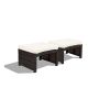 2 pcs. footstools with soft cushions, white