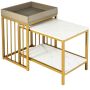 Set of 2 stackable coffee tables, grey, 60x39.5x45.5 cm, 13 kg