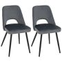 Set of 2 dining chairs 60x46x84cm., dark gray/black