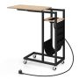 Side table 69x30x69cm., black/light brown