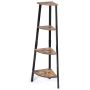 Freestanding shelf 32.5x32.5x125cm., brown/black