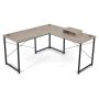 Desk 150x150x74cm., light gray/black