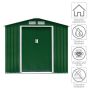 Garden storage shed 213x127x185cm., green/white