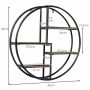Hanging shelf 55x55x11cm., black/light brown