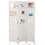 3-part room divider with 9 rotating frames, 170 cm foldable, white