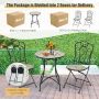3-piece outdoor bistro furniture set, round table 60 cm, black